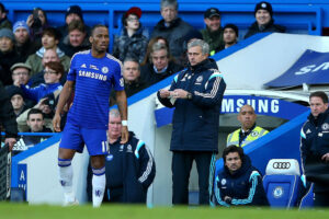 Mourinho Drogba Chelsea v Burnley - Premier League