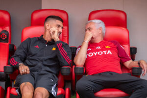 Pellegrini Mourinho Partizani Tirana v AS Roma - Pre-Season Friendly