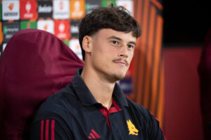Svilar AS Roma Press Conference - UEFA Europa League 2023/24