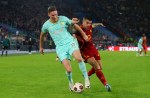 Mancini AS Roma v SK Slavia Praha: Group G - UEFA Europa League 2023/24
