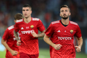 Cristante Mancini AS Roma v SK Slavia Praha: Group G - UEFA Europa League 2023/24