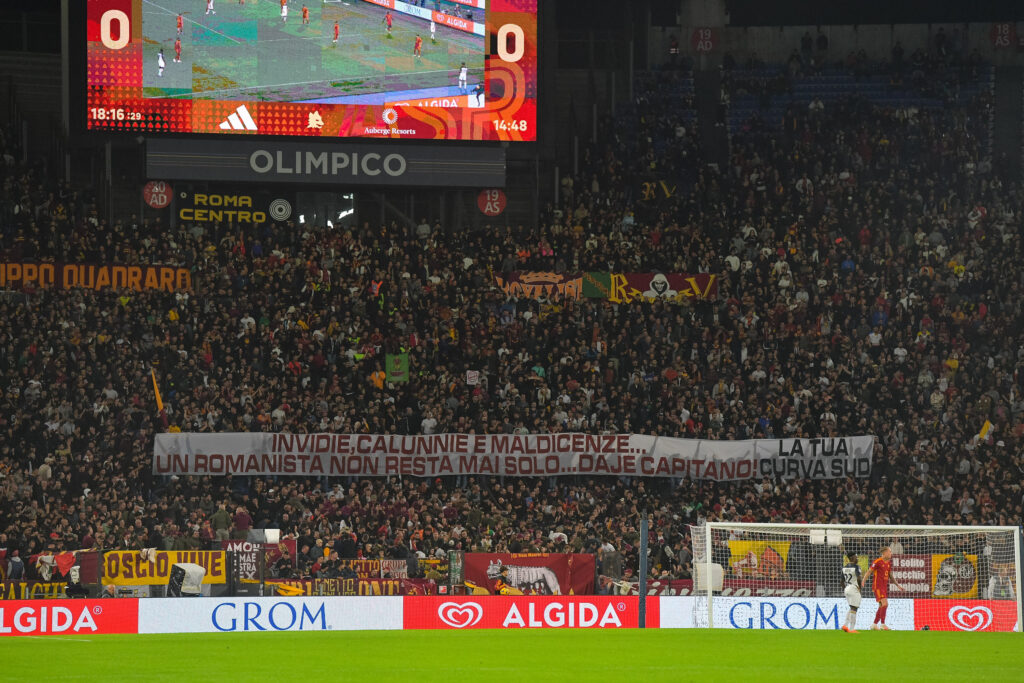 striscione pellegrini AS Roma v US Lecce - Serie A TIM
