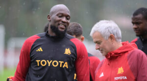 Lukaku Mourinho AS Roma Training Session