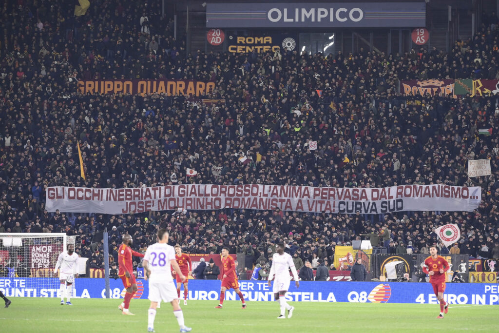 Striscione Curva Sud AS Roma v ACF Fiorentina - Serie A TIM