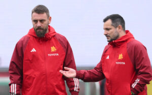 De Rossi Mancini AS Roma Training Session