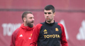 Mancini De Rossi AS Roma Training Session