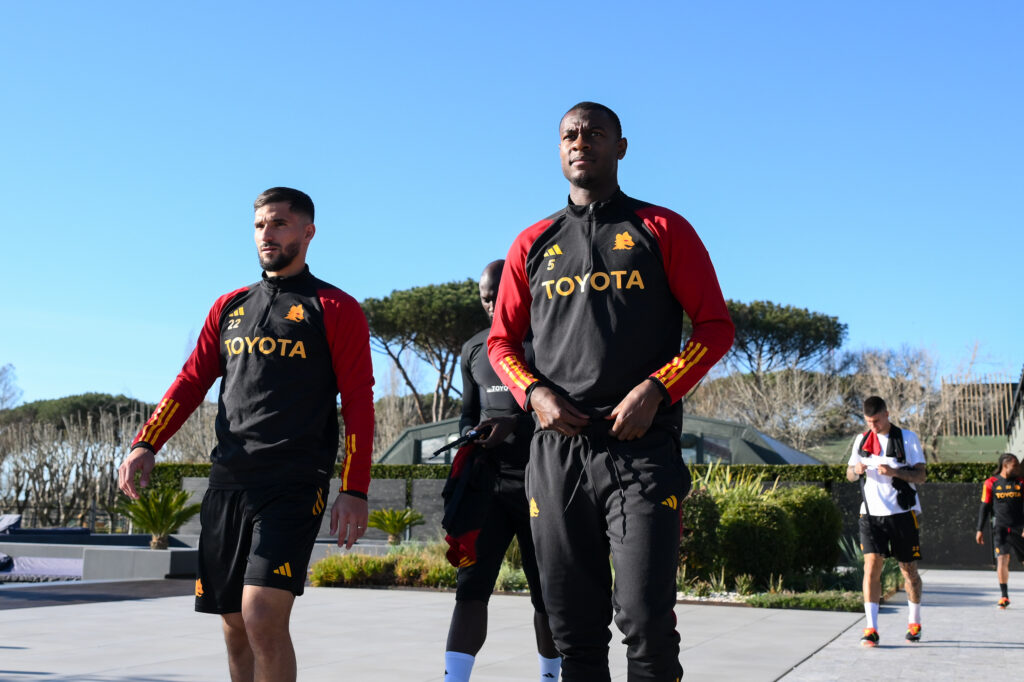 ndicka aouar AS Roma Training Session &amp; Press Conference