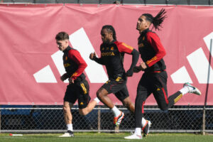 Smalling Sanches Baldanzi AS Roma Training Session