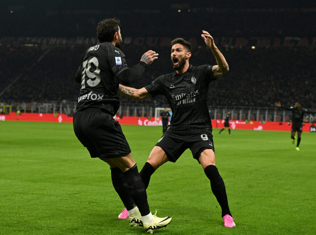 Theo e Giroud AC Milan v SSC Napoli - Serie A TIM