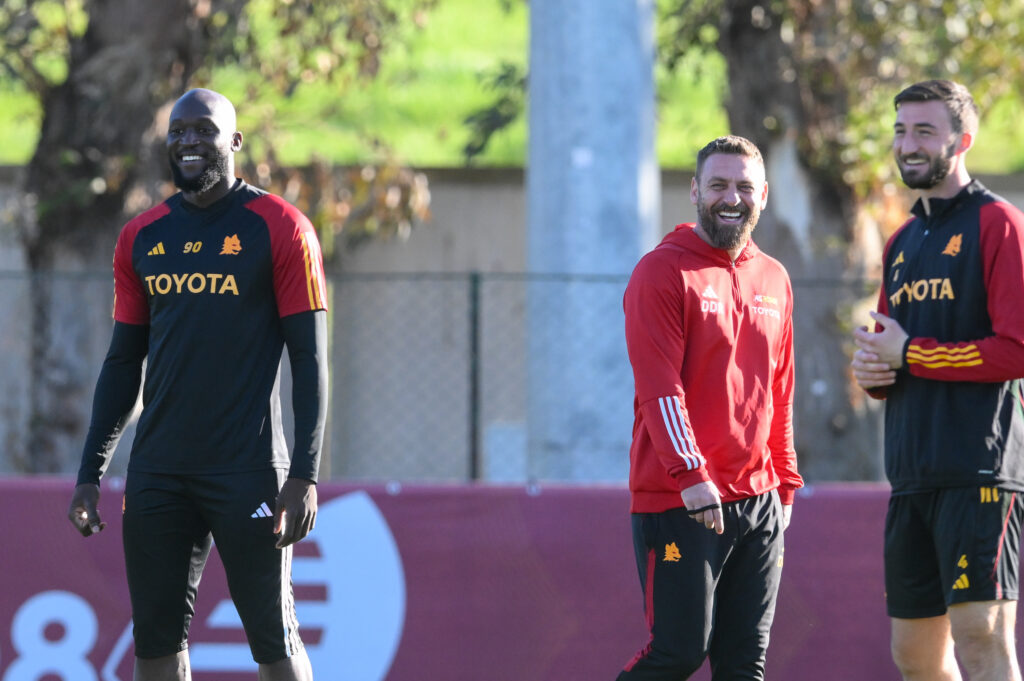 cristante de rossi lukaku AS Roma Training Session &amp; Press Conference