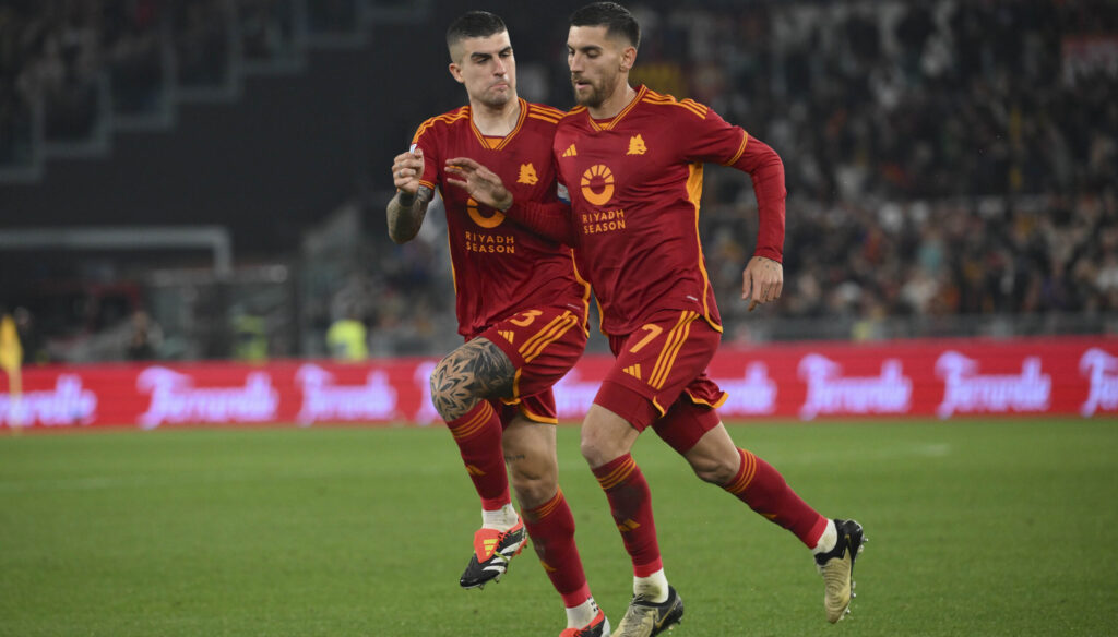 pellegrini e mancini AS Roma v US Sassuolo - Serie A TIM