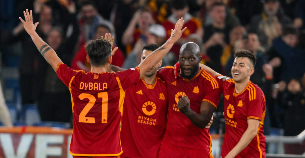 Lukaku e Dybala AS Roma v Brighton &amp; Hove Albion: Round of 16 First Leg - UEFA Europa League 2023/24