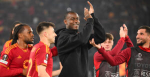 Ndicka AS Roma v AC Milan: Quarter-Final Second Leg - UEFA Europa League 2023/24