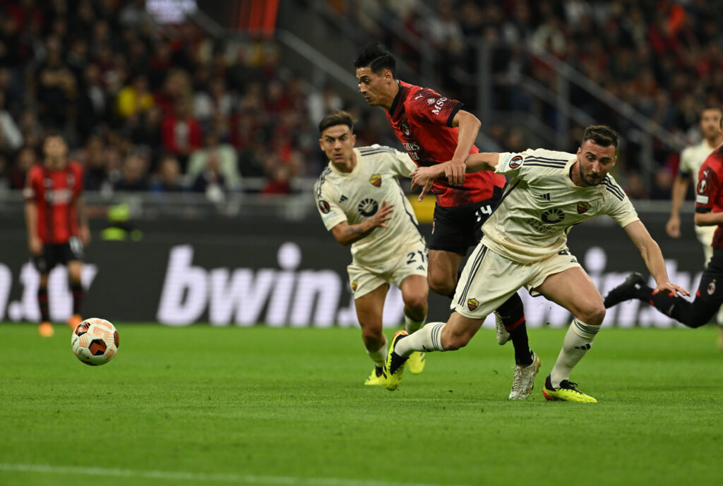 Reijnders AC Milan v AS Roma: Quarter-Final First Leg - UEFA Europa League 2023/24