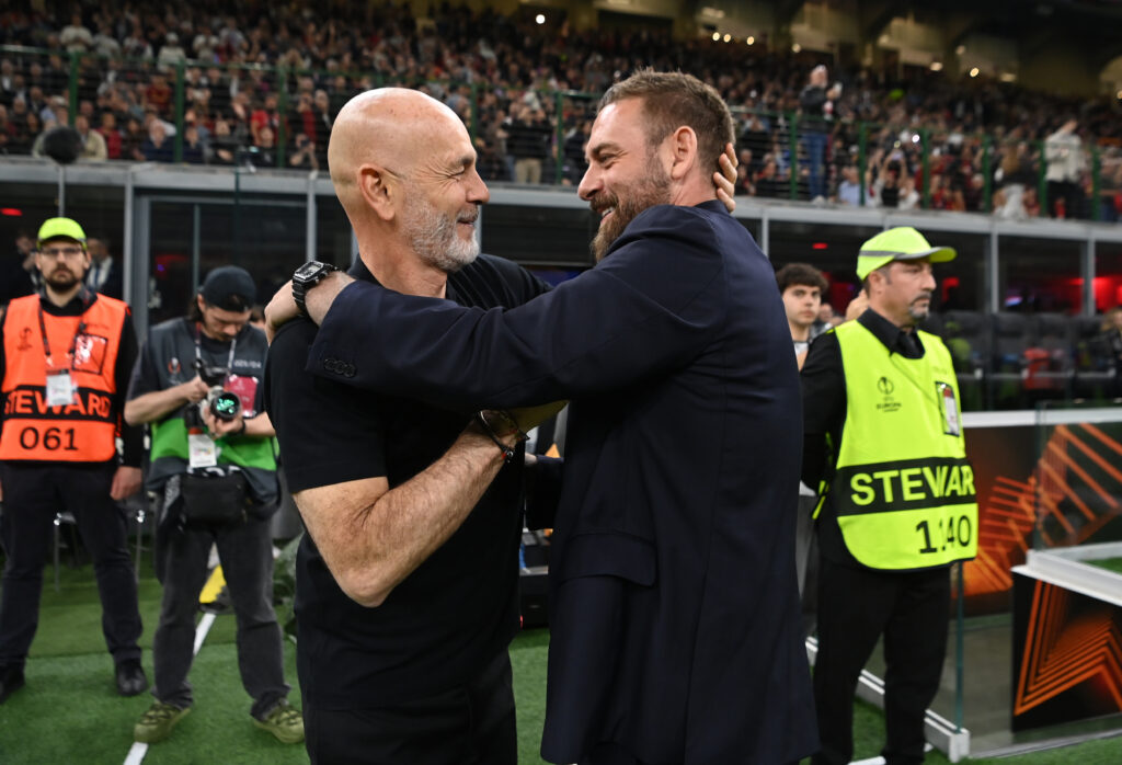 Pioli De Rossi AC Milan v AS Roma: Quarter-Final First Leg - UEFA Europa League 2023/24