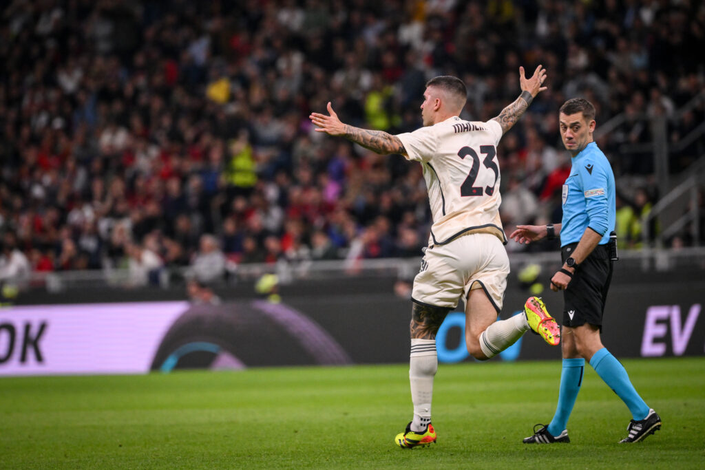 Mancini AC Milan v AS Roma: Quarter-Final First Leg - UEFA Europa League 2023/24