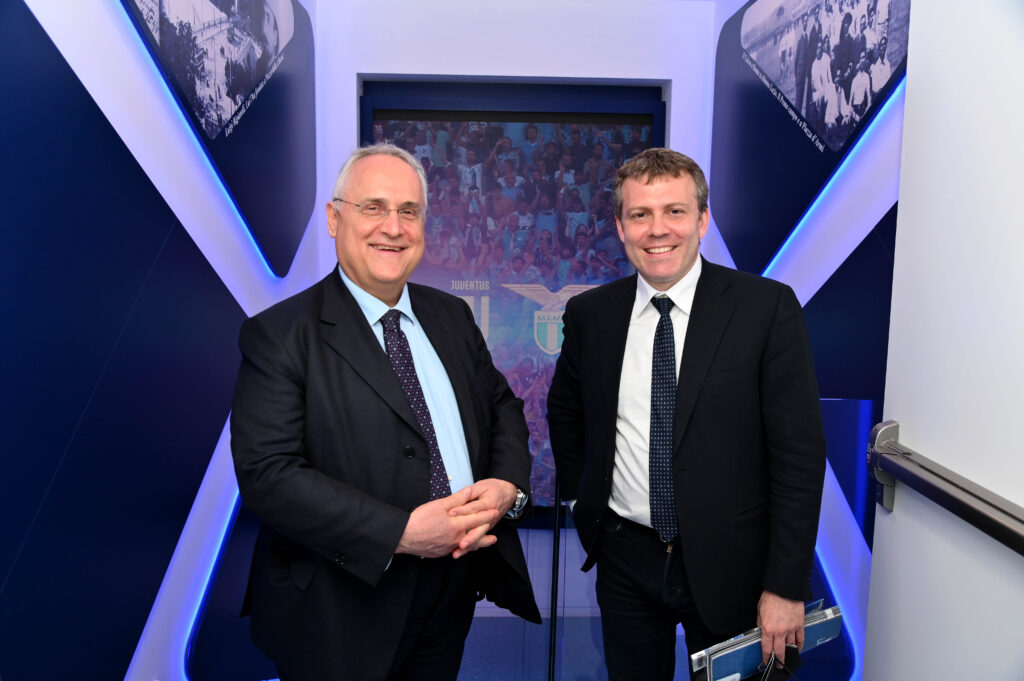 Casini Lotito Binance President Visits SS Lazio Training Center