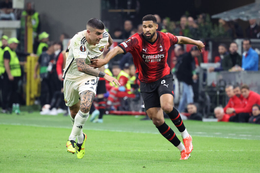 Loftus-Cheek Mancini AC Milan v AS Roma: Quarter-Final First Leg - UEFA Europa League 2023/24