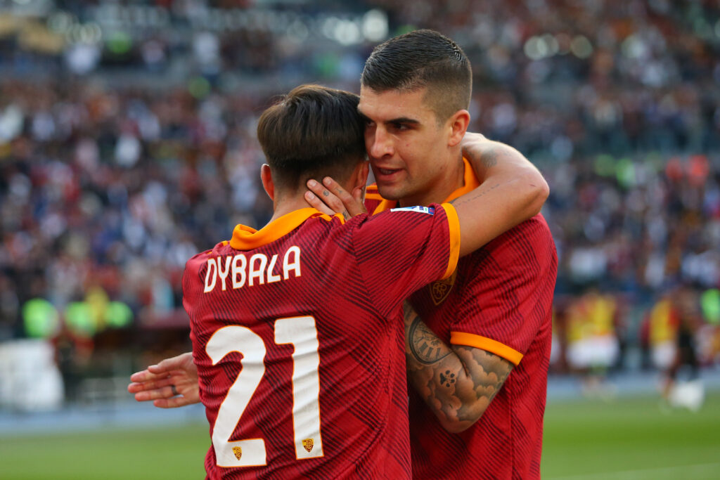 mancini e Dybala AS Roma v SS Lazio - Serie A TIM