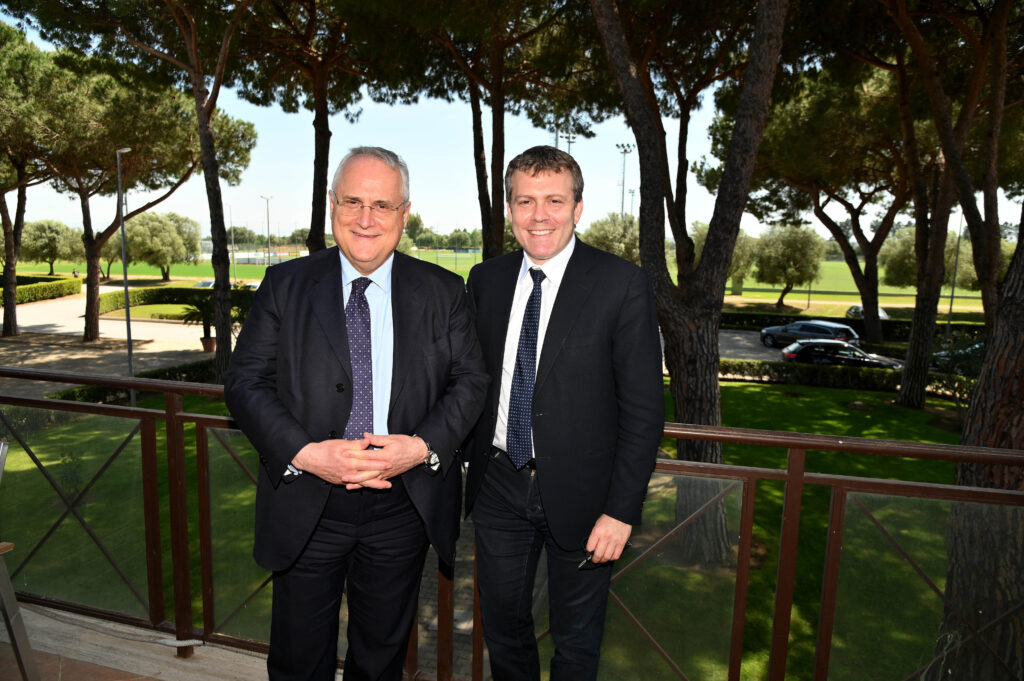 Lotito Casini Binance President Visits SS Lazio Training Center