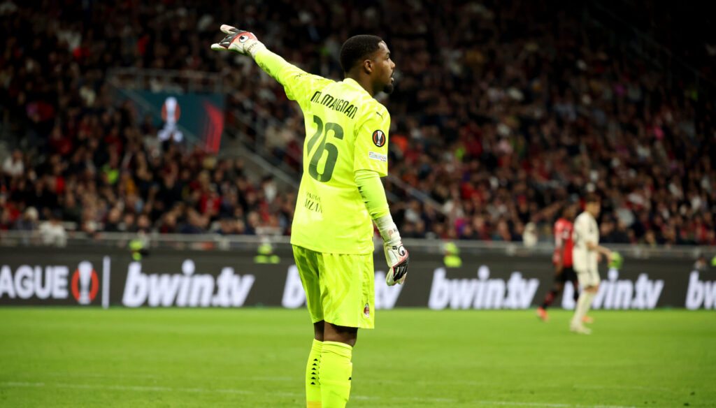 Maignan AC Milan v AS Roma: Quarter-Final First Leg - UEFA Europa League 2023/24