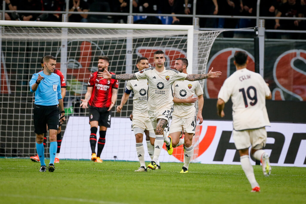 Mancini AC Milan v AS Roma: Quarter-Final First Leg - UEFA Europa League 2023/24