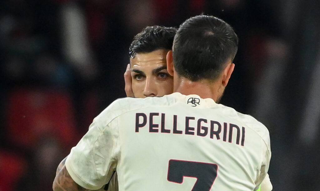 paredes e pellegrini Bayer 04 Leverkusen v AS Roma: Semi-Final Second Leg - UEFA Europa League 2023/24