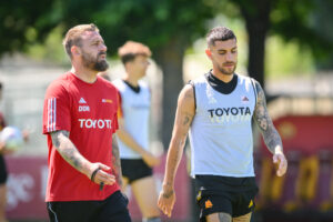 De Rossi Pellegrini AS Roma Training Session de rossi pellegrini