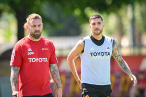 De Rossi Pellegrini AS Roma Training Session de rossi pellegrini