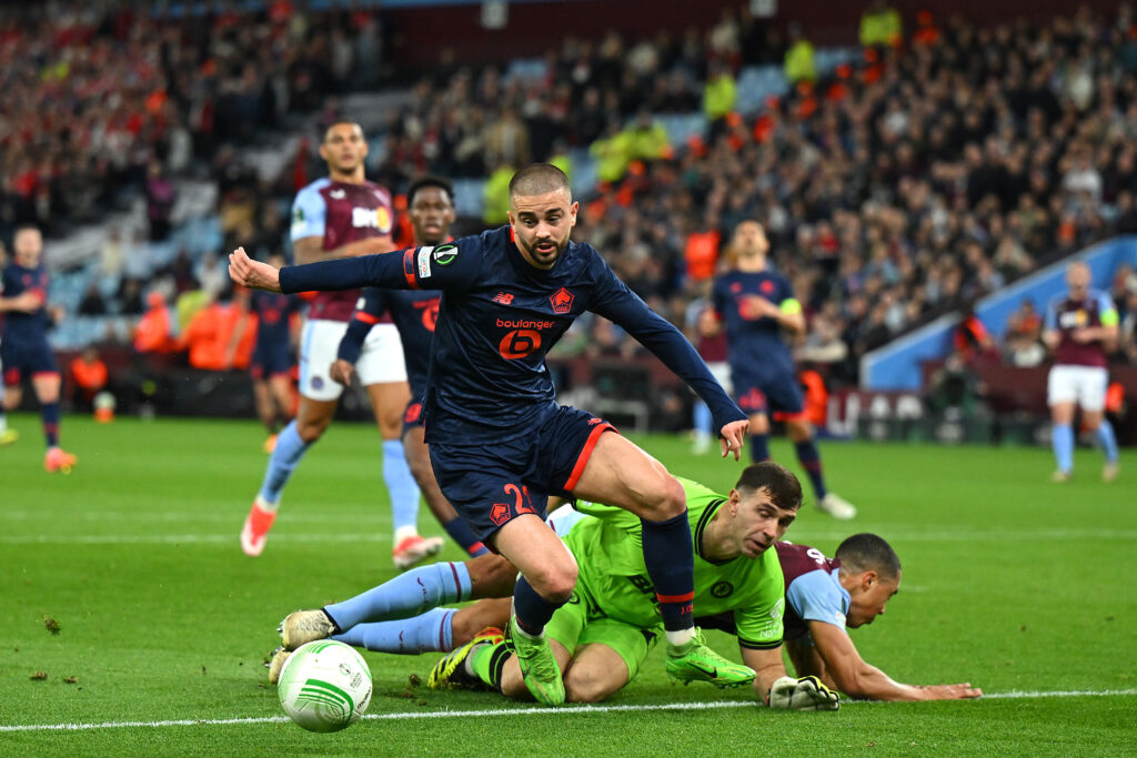 Edon Zhegrova Aston Villa v Lille OSC: Quarter-final First Leg - UEFA Europa Conference League 2023/24