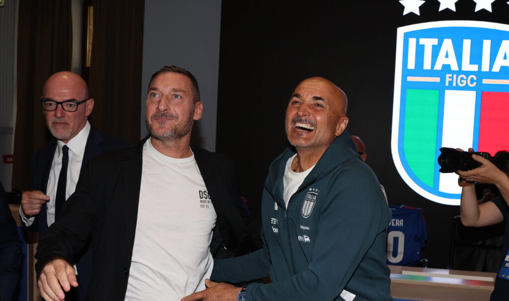 Totti e spalletti Italy Training Session &amp; Press Conference
