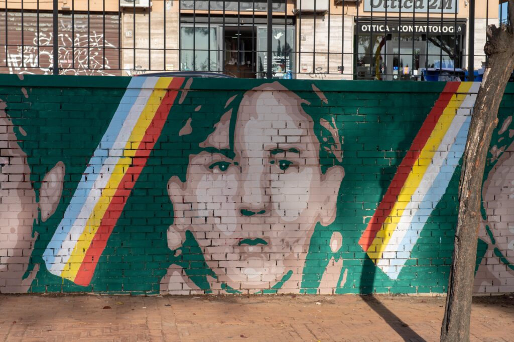 AS Roma Cares And Fondazione SS Lazio 1900 Unveils New MuralDe Falchi