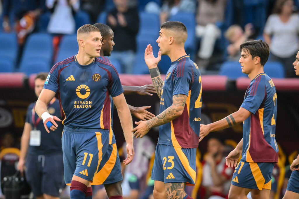dovbyk e mancini AS Roma v Udinese - Serie A