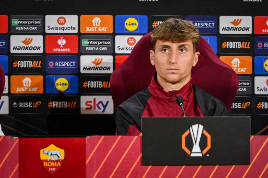 Baldanzi AS Roma Training Session And Press Conference - UEFA Europa League 2024/25 League Phase MD3