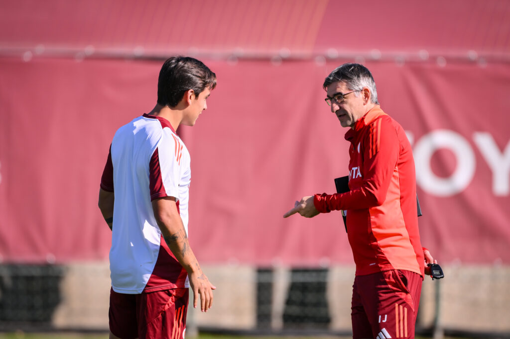 Juric Dybala AS Roma Training Session And Press Conference - UEFA Europa League 2024/25 League Phase MD4