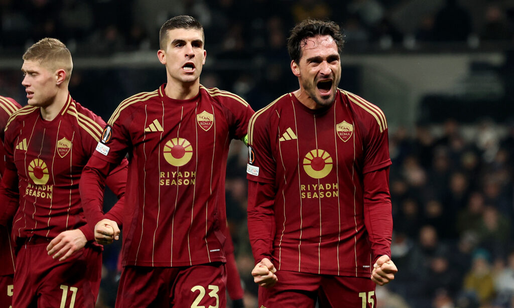 Dovbyk Mancini Hummels Tottenham Hotspur v AS Roma - UEFA Europa League 2024/25 League Phase MD5