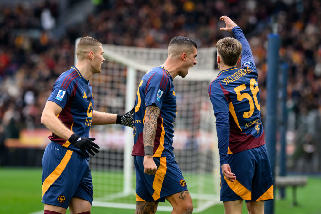Mancini Dovbyk Saelemaekers AS Roma v Parma - Serie A