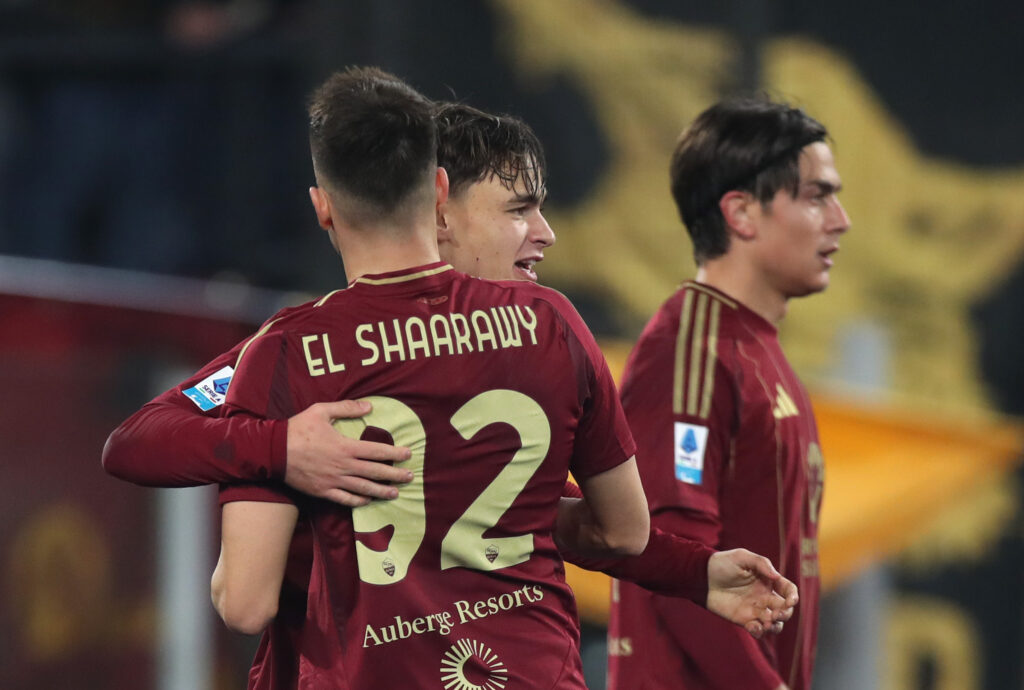 El Shaarawy Pisilli Dybala AS Roma v Lecce - Serie A