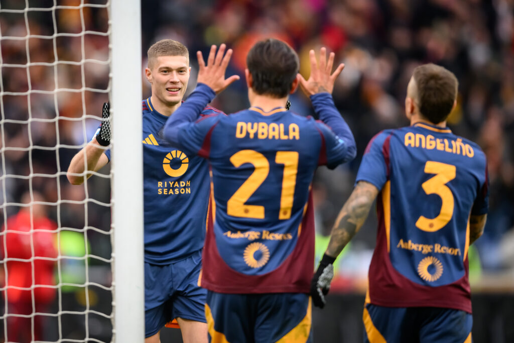 Dybala Dovbyk Angelino AS Roma v Parma - Serie A