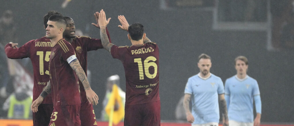 Paredes Hummels Mancini AS Roma v SS Lazio - Serie A