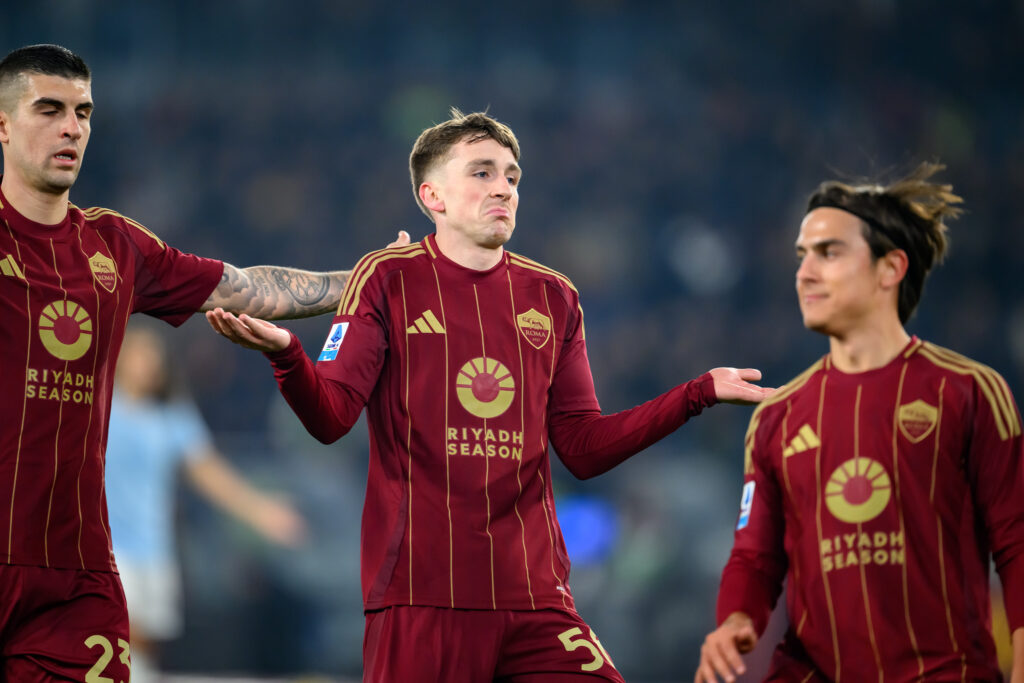 Saelemaekers Mancini Dybala AS Roma v SS Lazio - Serie A