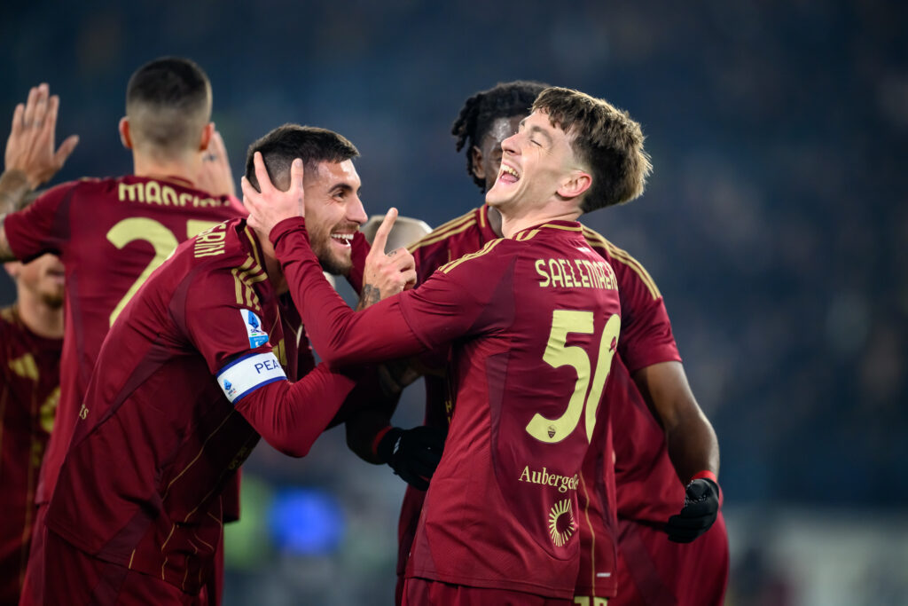 Esultanza Saelemaekers AS Roma v SS Lazio - Serie A