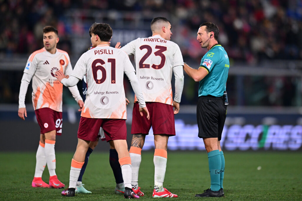 Mancini Pisilli El Shaarawy Abisso Bologna v AS Roma - Serie A