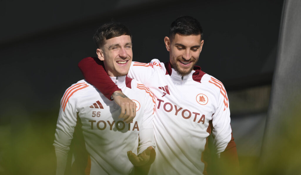 Pellegrini Saelemaekers AS Roma Training Session UEFA Europa League 2024/25 League Phase MD8