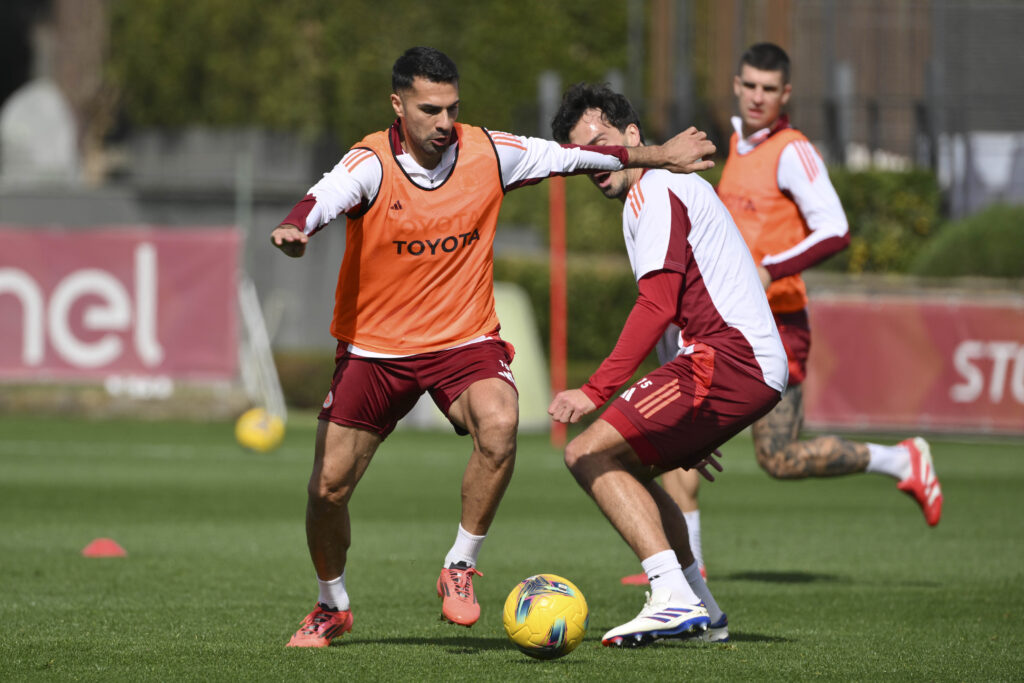 Celik Hummels Mancini AS Roma Training Session