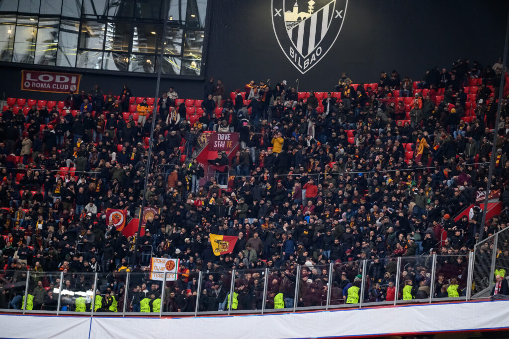 curva ospite Athletic Club v AS Roma - UEFA Europa League 2024/25 Round of 16 Second Leg