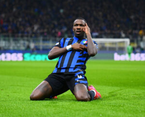 thuram FC Internazionale Milano v Feyenoord - UEFA Champions League 2024/25 Round of 16 Second Leg