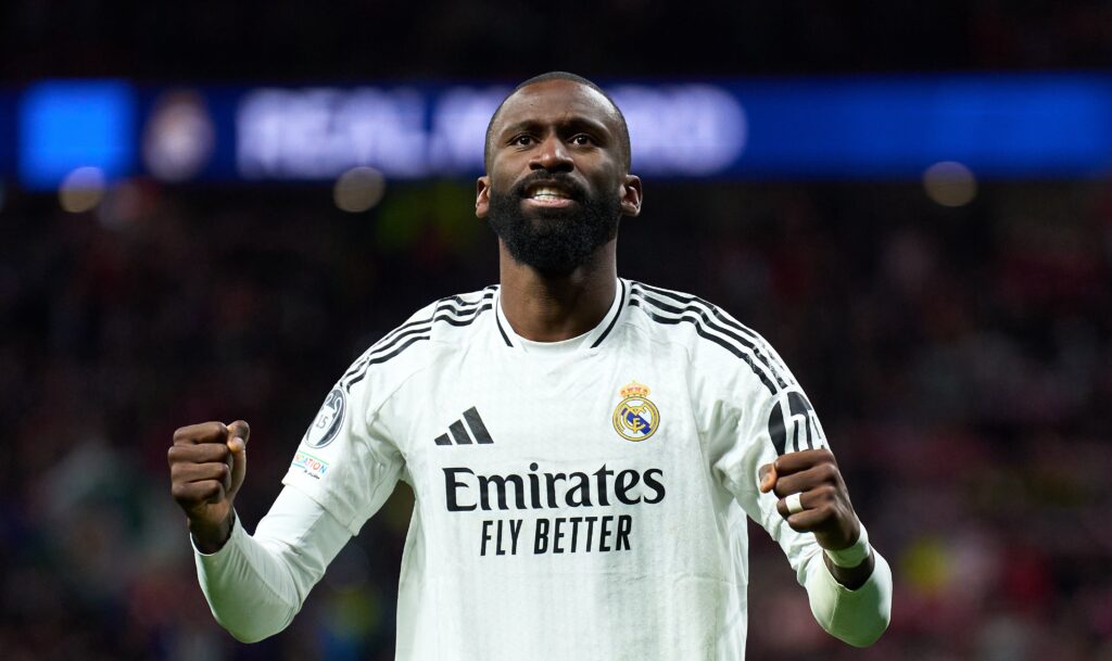 rudiger Atletico de Madrid v Real Madrid C.F. - UEFA Champions League 2024/25 Round of 16 Second Leg