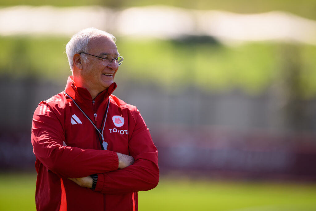 Ranieri AS Roma Training Session And Press Conference - UEFA Europa League 2024/25 Round of 16 First Leg