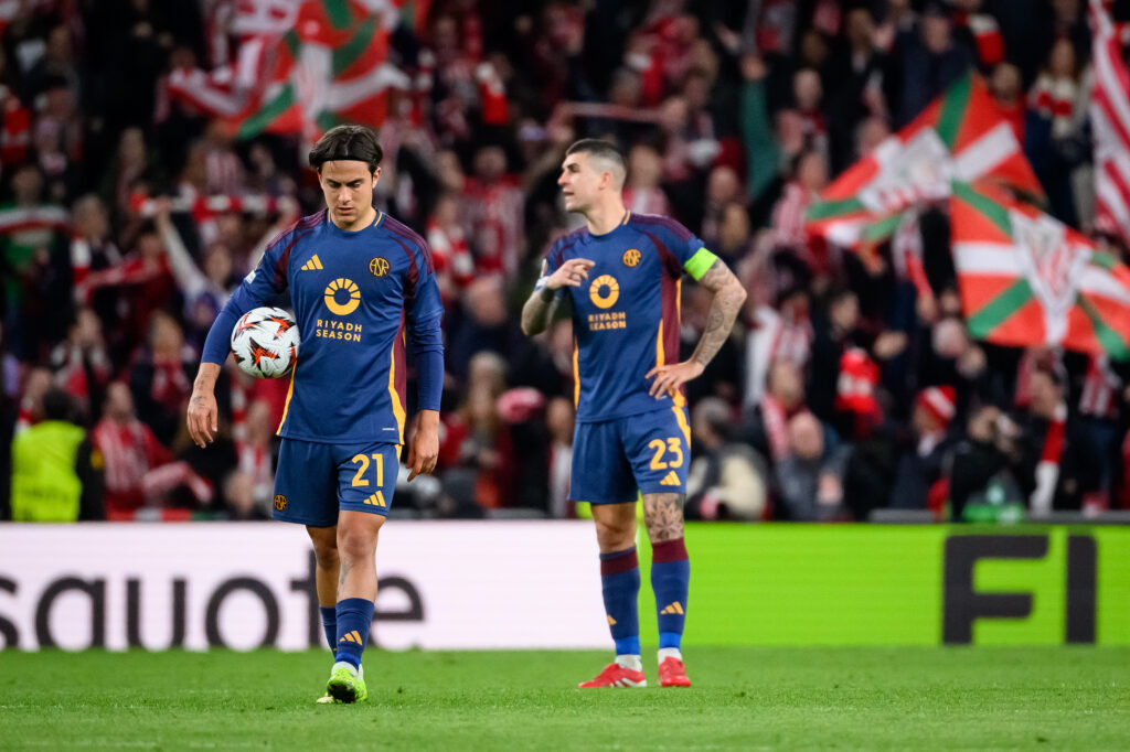 Dybala e mancini Athletic Club v AS Roma - UEFA Europa League 2024/25 Round of 16 Second Leg